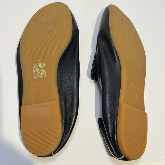 Everlane Black Day Loafer Leather Elastic Back Flats 9 - Picture 8 of 11